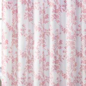 Elegant Pink Cotton Floral Shower Curtain